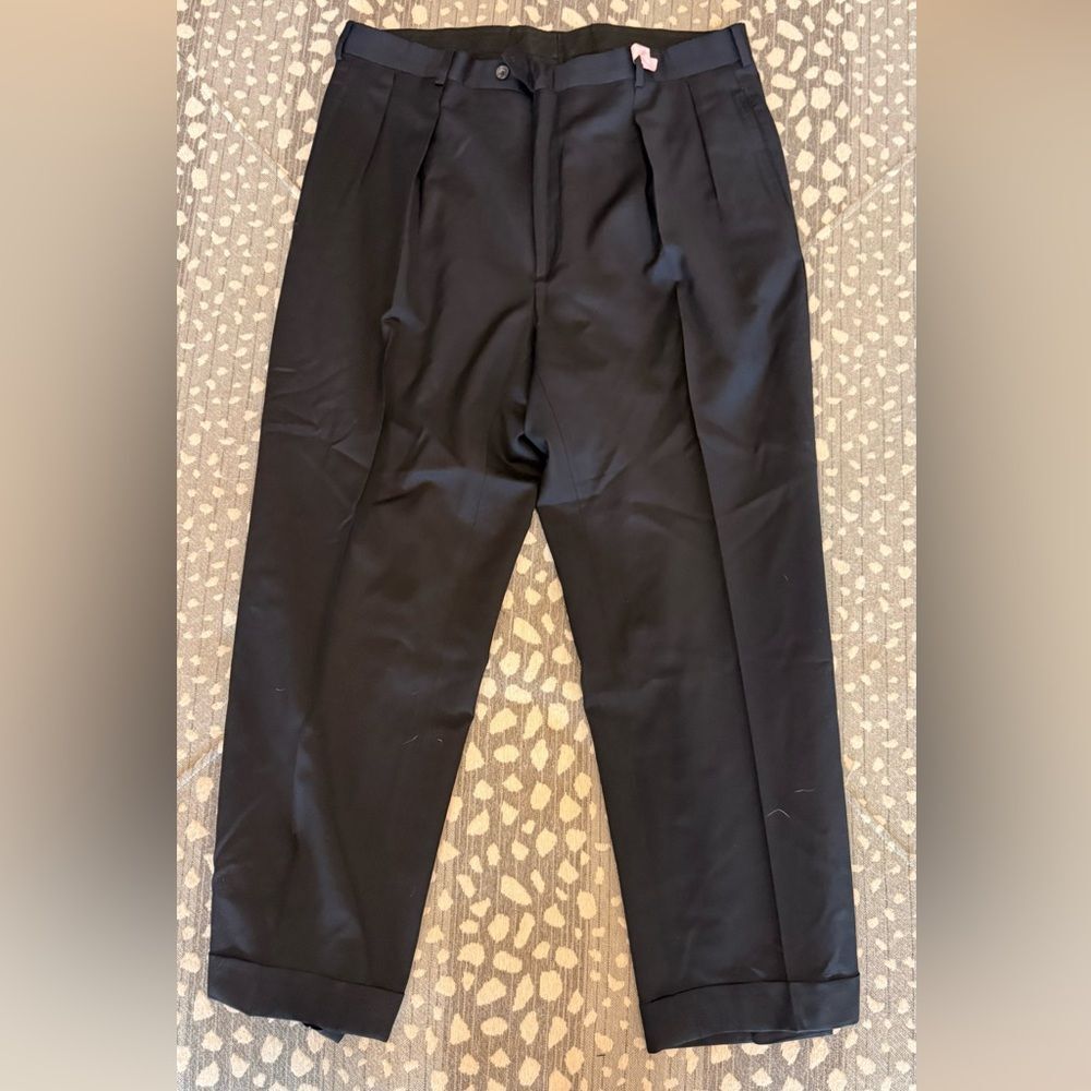 Brooks Brothers  Black stretch trousers pats with cuff